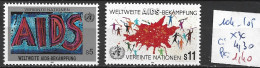 NATIONS UNIES OFFICE DE VIENNE 104-105 ** Côte 4.30 € - Unused Stamps