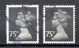 UK, GB, Great Britain, Used, 1980, Michel 829 A A And C, Queen Elizabeth, 50 P, 2 Types Of Perforation - Libretti