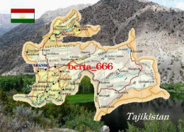 Tajikistan Country Map New Postcard * Carte Geographique * Landkarte - Tajikistan