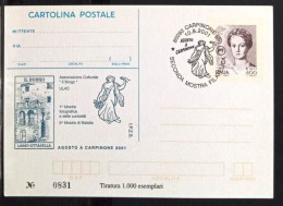 FILATELIA - CAROLINA PRIVATA - ASSOCIAZIONE CULTURALE IL BORGO - CARPINONE ANNO 2001 - Interi Postali