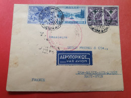Grèce - Enveloppe Commerciale De Thessalonique Pour La France En 1937 Par Avion - Réf 3312 - Covers & Documents