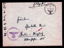 Transorma-Stempel "AC" Auf Feldpostbrief 1942 Nach Berlin-Steglitz - SELTEN - Posta