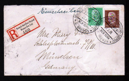 Seepost-Einschreibbrief Bremen-New York - Dampfer Bremen 1930 - Schiffspost-R-Zettel - Marittimi