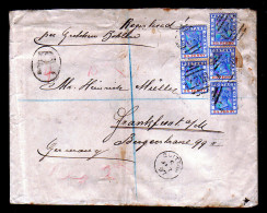 5x 2 1/2 P. Auf Einschreibbrief 1897 Ab QUITTAH Nach Frankfurt - Costa De Oro (...-1957)
