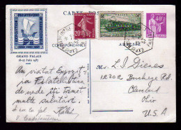 40 C. Privat Ganzsache Zur Ausstellung Paris 1937 - Gebraucht Mit Sonderstempel Nach USA - Pseudo Privé-postwaardestukken