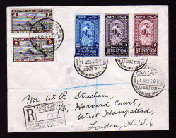 1938 - Internationaler Baumwollkongress Kairo - Einschreibbrief Mit Sonderstempel Nach London  - Briefe U. Dokumente