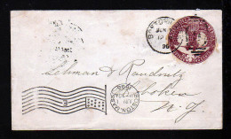 2 C. Columbus Ganzsachen-Ausschnitt (cut Out) Auf Brief 1896 Ab Boston Nach Hoboken - SELTEN - ...-1900