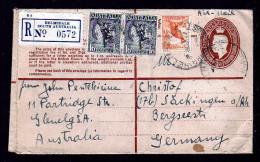 1952 - 8 1/2 P. Einschreib Ganzsache Ab HELMSDALE Nach Deutschland - Brieven En Documenten