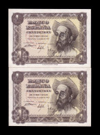 España Spain Lote 2 Billetes 1 Peseta Don Quijote De La Mancha 1951 Pick 139 Sc- AUnc - 1-2 Peseten