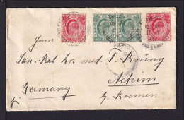 1911 - 2x 2 C. Und 2x 1 C. Auf Brief Ab Singapore Nach Achim - Straits Settlements