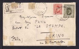 1928 - Einschreibbrief Mit Hotelstempel Cairo Continantal Hotel - Nach Italien - Storia Postale