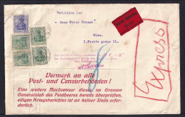 1915 Feldpost-Eilbotenbrief Nach Wien - Zensur-Freistellungs-Aufkleber + Stempel - WW1