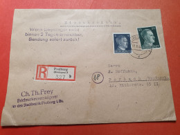 Allemagne - Enveloppe En Recommandé De Freiburg Pour Forbach En 1944 - Réf 3322 - Cartas & Documentos