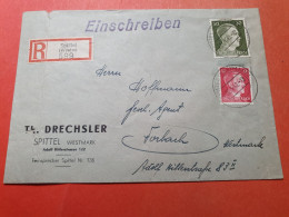 Allemagne - Enveloppe En Recommandé De Spittel Pour Forbach En 1942 - Réf 3325 - Lettres & Documents