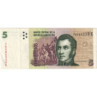 Argentine, 5 Pesos, Undated (1998-2003), TTB - Argentina