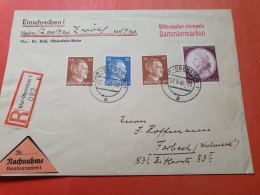 Allemagne - Enveloppe En Recommandé Contre Remboursement De Oberstein Pour Forbach En 1942 - Réf 3326 - Lettres & Documents