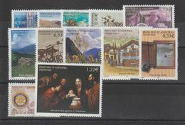 Andorre Français Année Complète 2005 Du 604 Au 619 12 Val. + 1 BF. ** MNH - Années Complètes