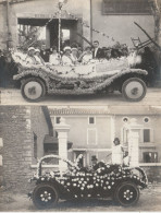 2 CARTES-PHOTO 84 MONTEUX CAVALCADE CORSO  ATTELAGE ENFANTS - Monteux