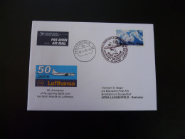 Lettre Premier Vol First Flight Cover Newark Dusseldorf Airbus A319 Lufthansa 2005 - 3c. 1961-... Briefe U. Dokumente