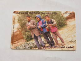JORDAN-(JO-ALO-0070)-Give Us Our Childhood-(191)-(1003-074713)-(1JD)-(01/2001)-used Card+1card Prepiad Free - Jordanië