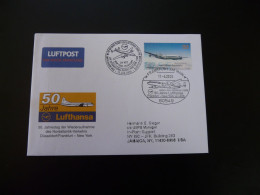 Lettre Premier Vol First Flight Cover Frankfurt New York Reopening Flights Over North Altlantic Lufthansa 2005 - Covers & Documents