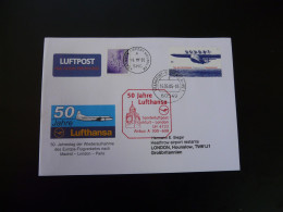 Lettre Vol Special Flight Cover Frankfurt London 50 Years Of Reopening Lufthansa 2005 - Storia Postale