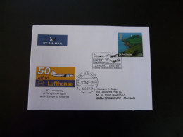 Lettre Vol Special Flight Cover London Frankfurt 50 Years Of Reopening Lufthansa 2005 - Covers & Documents