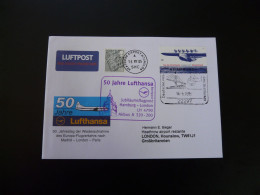 Lettre Vol Special Flight Cover Hamburg London 50 Years Of Reopening Lufthansa 2005 - Lettres & Documents