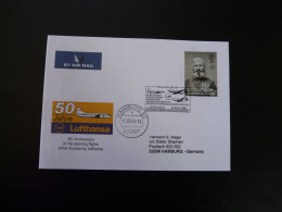 Lettre Vol Special Flight Cover London Hamburg 50 Years Of Reopening Lufthansa 2005 - Brieven En Documenten