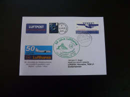 Lettre Vol Special Flight Cover Dusseldorf London 50 Years Of Reopening Lufthansa 2005 - Cartas & Documentos