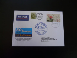 Lettre Vol Special Flight Cover Munchen London 50 Years Of Reopening Lufthansa 2005 - Storia Postale