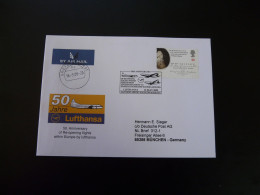 Lettre Vol Special Flight Cover London Munchen 50 Years Of Reopening Lufthansa 2005 - Brieven En Documenten
