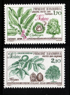 Andorra French, 1984, Nature, Sweet Chestnut, Walnut 2 Values MNH Castanea Sativa, Juglanz Regia - Environment & Climate Protection