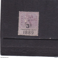 GB 1889 VICTORIA TIMBRE FISCAL TRANSFER DUTY Oblitéré, Used - Revenue Stamps