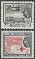 British Guiana. 1954-63 QEII. 1c, 5c  MH. Mult Script CA W/M SG 331, 335. M2109 - British Guiana (...-1966)