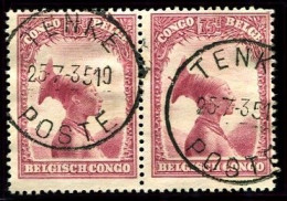 Congo Tenke Oblit. Keach 7B1 Sur C.O.B. 175 (paire) Le 25/07/1935 - Usados