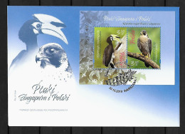 2019 Joint Poland And Singapore, FDC POLAND WITH SOUVENIR SHEET: Birds - Emissions Communes