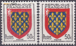 18018 Variété : N°999 Blason Maine Trainée Rouge + Normal ** - Ungebraucht