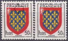 18019 Variété : N°999 Blason Maine Taches Rouges Et Bleues Par Défaut D'essuyage + Normal ** - Ungebraucht