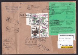 Russia: Registered Cover To Latvia, 2012, 4 Stamps, Cancel Atomic Ship, CN22 Customs Declaration Label (minor Creases) - Storia Postale