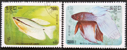 Cambodge 1985 Aquarium Fish  Stampworld N° 734 Et 736 - Cambogia