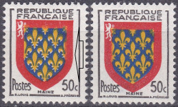 18021 Variété : N°999 Blason Maine Lys Doublés De Blanc + Normal ** - Nuovi