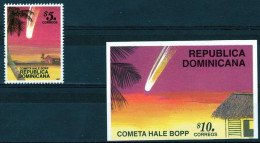 Dominicana 1987, Halley Comet, 1val +BF - Amérique Du Sud