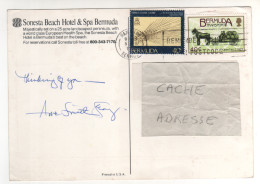 Timbres , Stamps " Attelage Transport ; Comète De Halley " Sur CP , Carte , Postcard Du 05/04/1??? - Bermuda