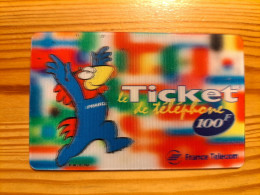 Prepaid Phonecard France, Le Ticket - Football World Cup, Lenticular, 3D - Prepaid: Mobicartes