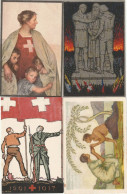 Schweiz Suisse Pro Patria 1915/17: BFK N° 13+16+17+19 (Dunant) + Zusatz Mit ⊙ Von 1917-1941 (Zu CHF 30.00) - Storia Postale