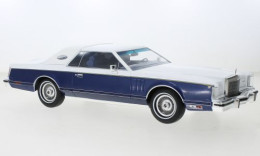 Lincoln Continental Mark V - 1978 - White/dark Blue - Model Car Group (1:18) - Sonstige & Ohne Zuordnung