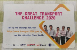 Ez-link Transport Card, The Great Transport Challenge 2020, With Scratches - Singapour
