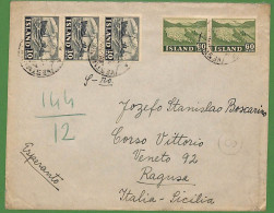 Ad0994 - ICELAND - Postal History -  Very Nice COVER To ITALY  1950's - Briefe U. Dokumente