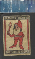 KABOUTER LUCIFERS HANDELSOND. J. VAN DEN BERGE -  (GNOME DWARF NAIN)  OLD MATCHBOX LABEL THE NETHERLANDS (HOLLAND) - Boites D'allumettes - Etiquettes